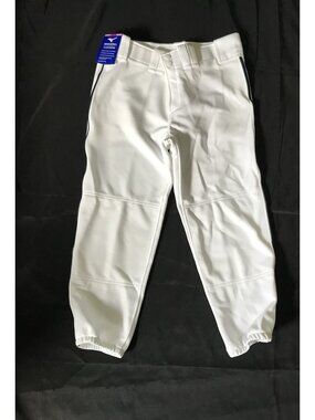 Mizuno Women's MVP Pro Softball Pants In White Size Medium Elastic Bottom NWT